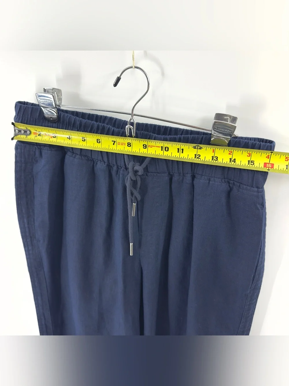 Quince European Linen Wide Leg Pants in Deep Navy Blue Womens Size Large